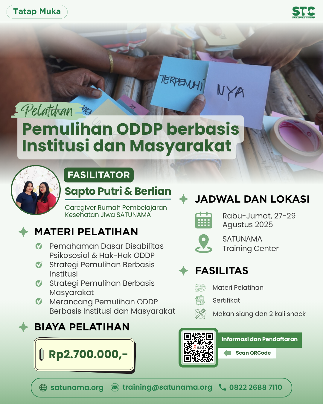 Pelatihan Pemulihan ODDP berbasis Instansi dan Masyarakat
